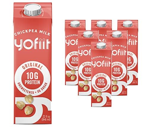 Yofiit Oriflavor Blendal Unsweetened Plant Based Milk With Pea Protein And Flax - More Protein Than Almond Milk - Non Dairy Coffee Creamer  Vegan & Shelf Stable | 10G Protein - 6 Pack