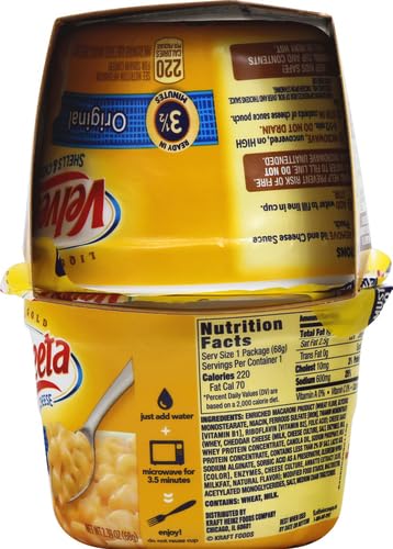 Velveeta Shells & Cheese Original Microwavable Macaroni and Cheese Cups (4 ct Pack, 2.39 oz Cups) (Pack of 4)