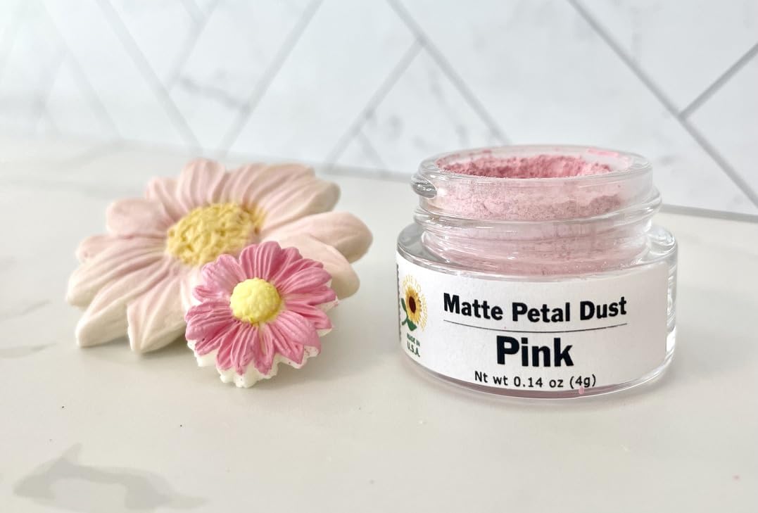Pink Petal Dust | Light Pink Matte Powder | Enhanced Decoration Dust For Cake Accessories | Sugar Fondant Powder | Diy Crafting | Non-Toxic | Pigmento Rosa | 4 Grams