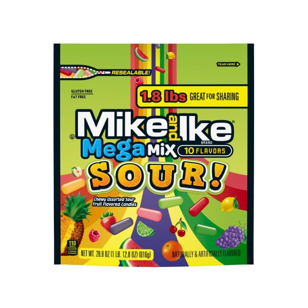 MIKE AND IKE 28.8OZ MEGA MIX SOUR STAND UP BAG 6CT CASE