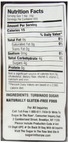 Sugar in the Raw Cane Sugar, 6 Pound (Pack of 2)