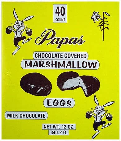 Papas Milk Chocolate Covered Marshmallow Eggs 40Ct Box