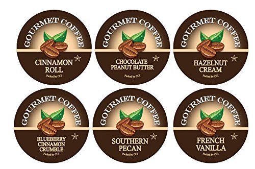 Smart Sips Coffee Pods Sampler, Medium Roast, 48 Count, Blueberry Crumble, Cinnamon Roll, French Vanilla, Hazelnut Cream, Southern Pecan