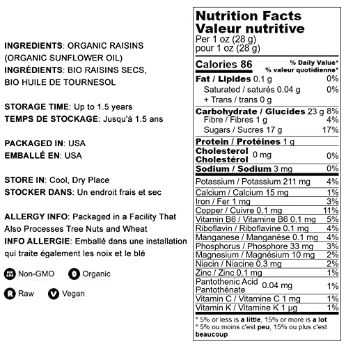 Food To Live Imported Organic Raisins, 8 Pounds - Sun Dried Thompson Seedless Select Grapes, Non-Gmo, Raw, No Sugar Added, Koshe