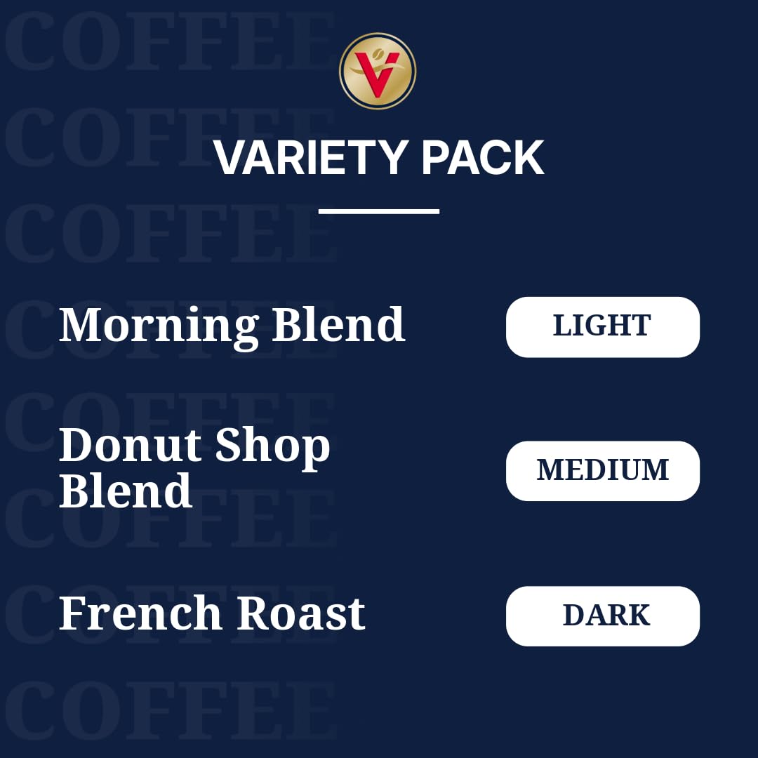 Victor Allens Coffee Variety Pack (Morning Blend, Donut Shop Blend, And French Roast), 32 Count, Single Serve Coffee Pods For Keurig K-Cup Malt-Inspired