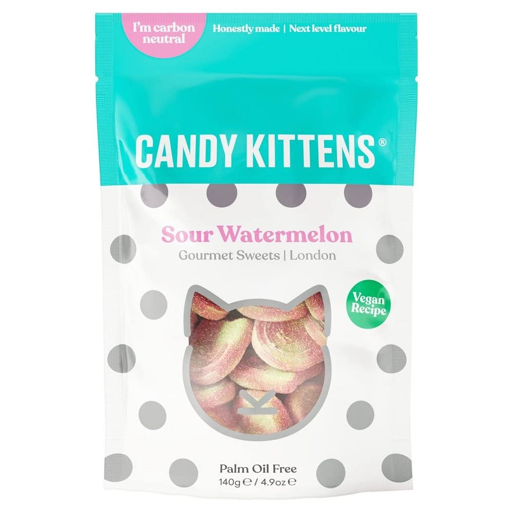 Candy Kittens Sour Watermelon Gourmet Sweets Bag 140G (Pack Of 2)