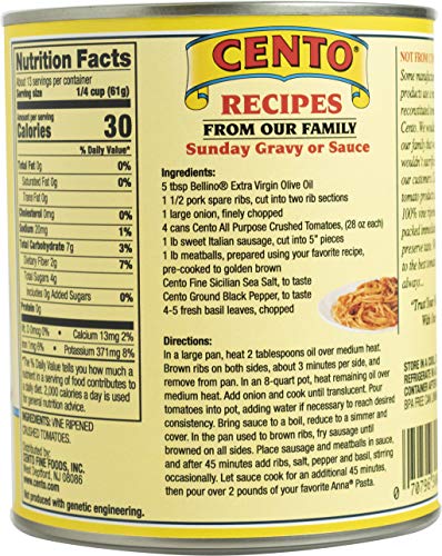 Cento Crushed Tomatoes, 28-Ounce Cans (Pack Of 12)