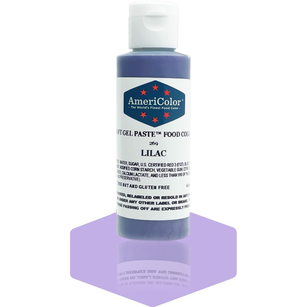 AmeriColor, Lilac, 4.5 Ounce Bottle, Soft Gel Paste Food Color