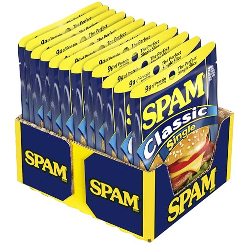 SPAM Classic Single  9 Grams of Protein Per Serving  2.5 oz Single Pouches  (12 Pack)