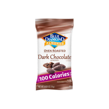 Blue Diamond Almonds Dark Chocolate Cocoa Dusted Snack Nuts, 100 Calorie Packs, (Pack Of 1, 32 Count Toal)