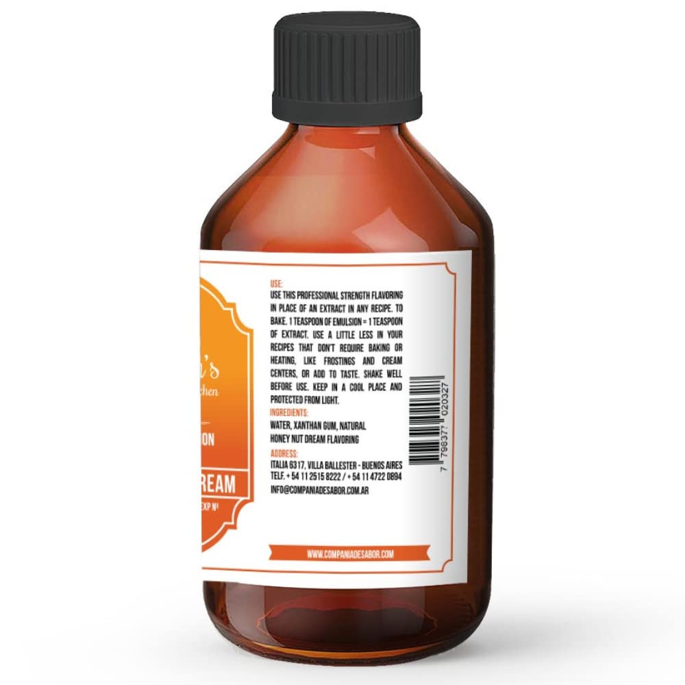 GUSTEAU’S Bakery Emulsion Honey Nut Flavor, 4 fl oz (100ml)