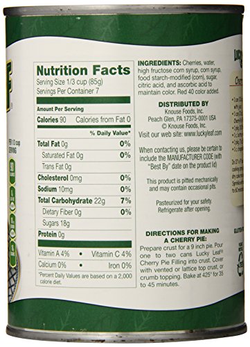 Lucky Leaf Cherry Pie Filling Or Topping, 21 Ounce (Pack Of 12)