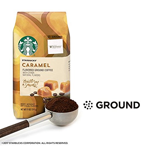 Starbucks Flavored Ground Coffee, Caramel, 11 Ounce (Pack of 4)