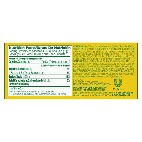 Knorr Cube Bouillon Chicken 8 Count For Sauces  Soups and Stews 3.1 oz (Pack of 48)