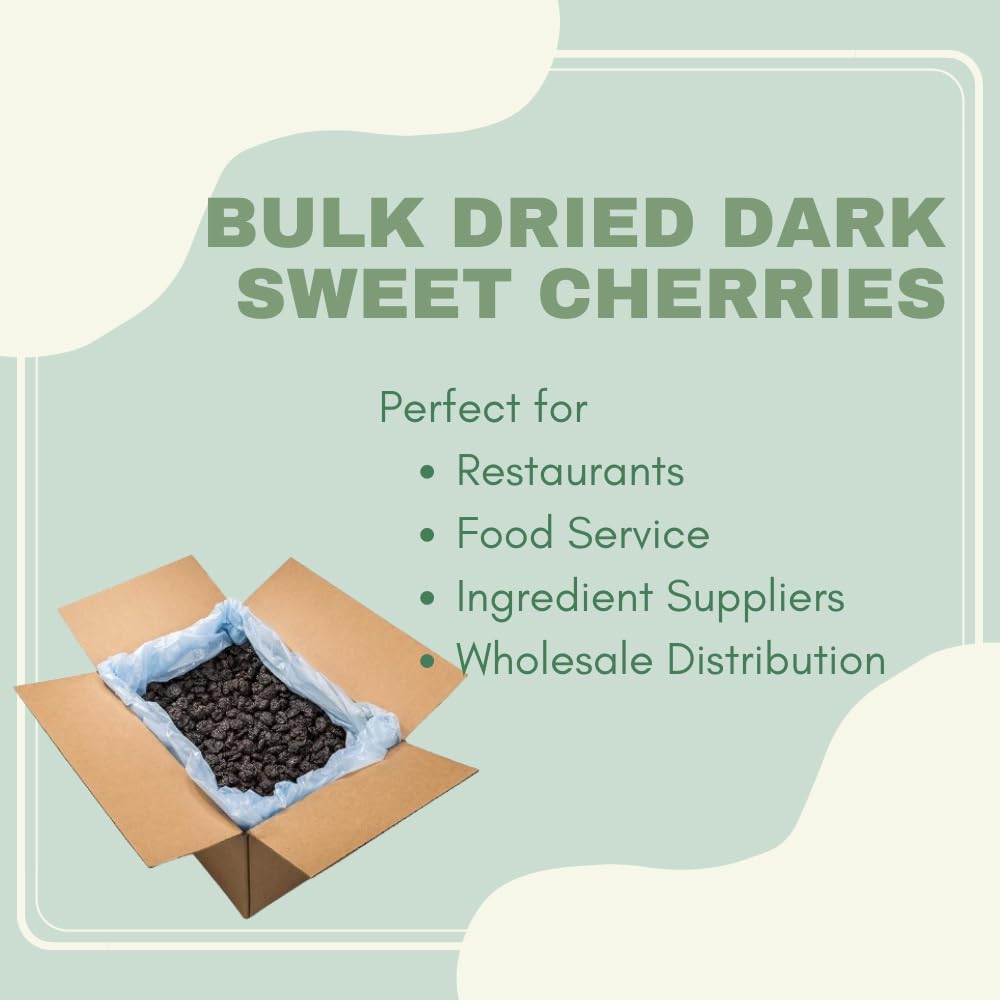 Sunrise Fresh Dried Fruit - Dried Dark Sweet Cherries - All-Natural, Dehydrated, Unsweetened, No Added Sugar, Snack - 5Lb Bulk Box