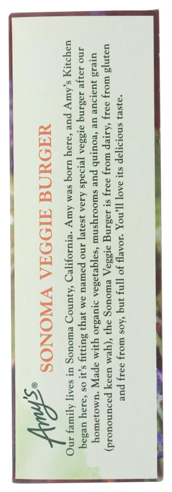 Amys Sonoma Veggie Burger, 10 Ounce -- 12 Per Case.