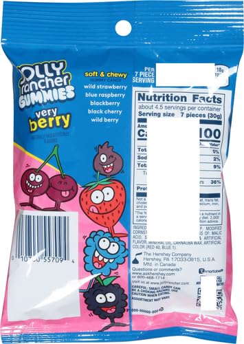JOLLY RANCHER Gummies Very Berry Fruit Flavored Candy Bag, 6.5 oz (Pack of 2)
