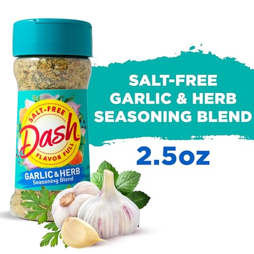 Dash Salt-Free Seasoning Blend, Garlic & Herb, 2.5 Ounce (Pack of 2)