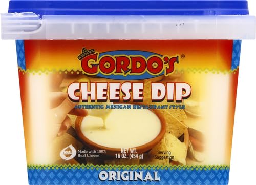 GORDOs Original Queso Blanco Dip, Mexican Cheese Sauce - Great for Nachos, 7 Layer Dip, Appetizer - 16 Oz.