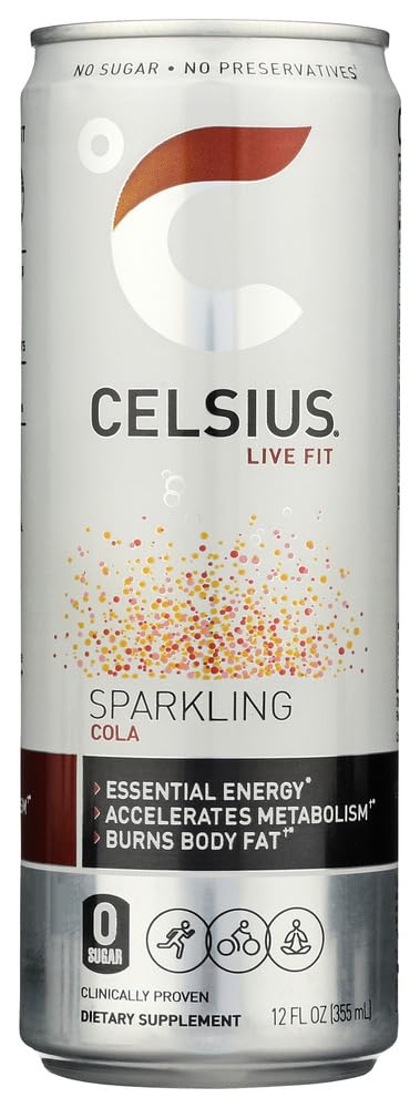 CELSIUS Sparkling Cola Energy Drink, Zero Sugar, 12 Fl Oz (Pack of 24), Model FGSS6407