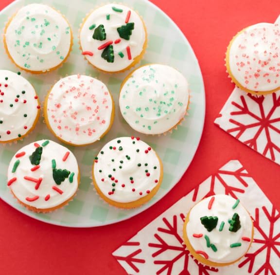 Holiday Sprinkles Set 12 Count 11.85 Oz Different Types in Box, Cake - Cookies Sprinkles For Christmas-Party, Kosher,Jimmies, St