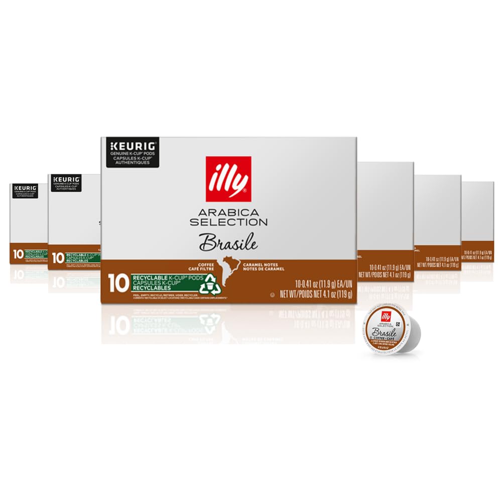 Illy Coffee K Cups - Coffee Pods For Keurig Coffee Maker - Brasile Bold Roast - Notes Of Caramel - Intense & Full-Flavored Flavo