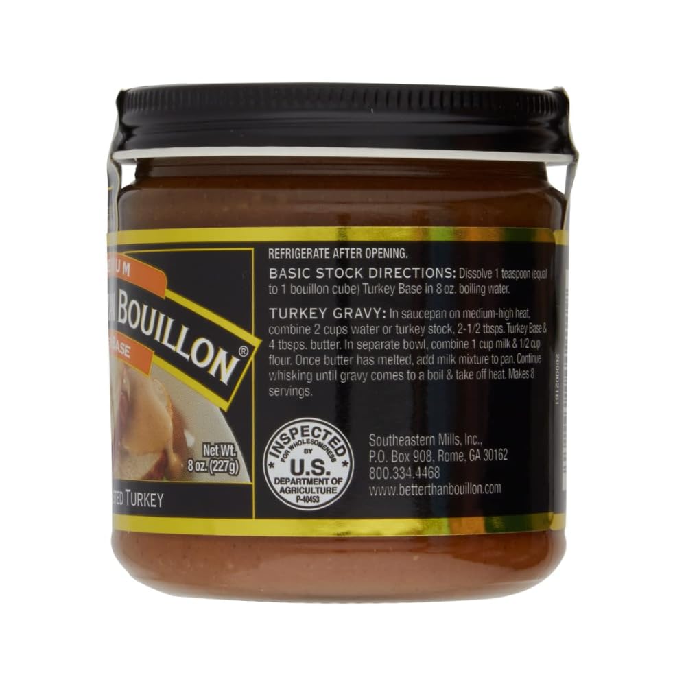Better Than Bouillon Premium Turkey Base, 8 Ounce (Pack of 6), Model 602004, Made with Roasted Turkey, 38 Servings Per Jar