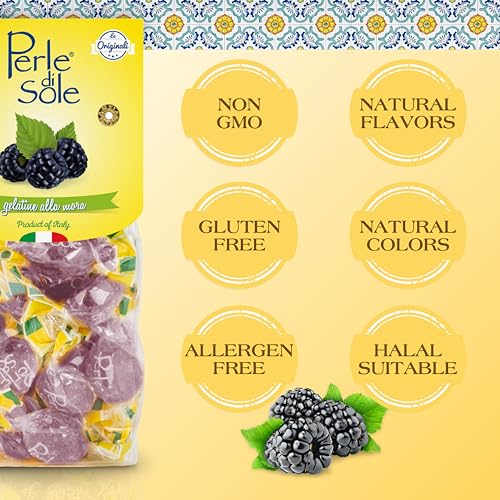 Perle di Sole Blackberry Jellies — Italian Fruit Gelée (7 oz / 200g)