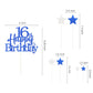 Pargleev Glittery 16Th Cake Topper With Star Boys And Girls 16Th Birthday Party Supplies, Sixteen Years Old Birthday Party Decor