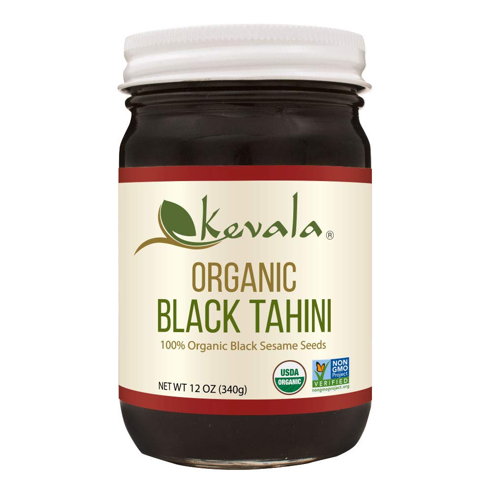 Kevala Organic Black Sesame Tahini – 12 Oz - 340G - Roasted Black Sesame Seeds – Black Seed Organic – Tahini Spread – Tahini Bulk – Black Sesame Seeds