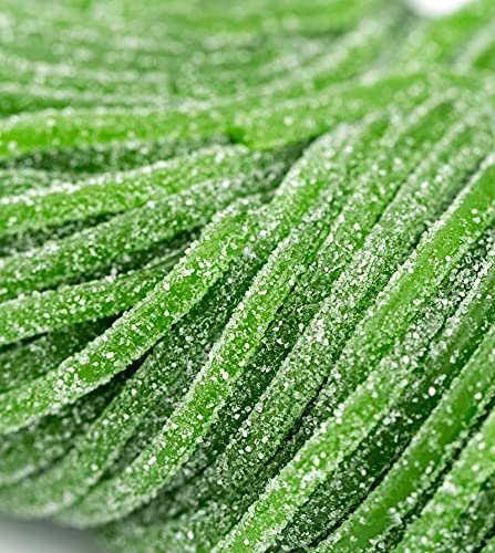 Fruidles Licorice Laces, Long Shoestring Candy Straws, Soft Chewy, Gelatin-Free, Party Favor (Sour Green Apple Laces, 1 Pound)