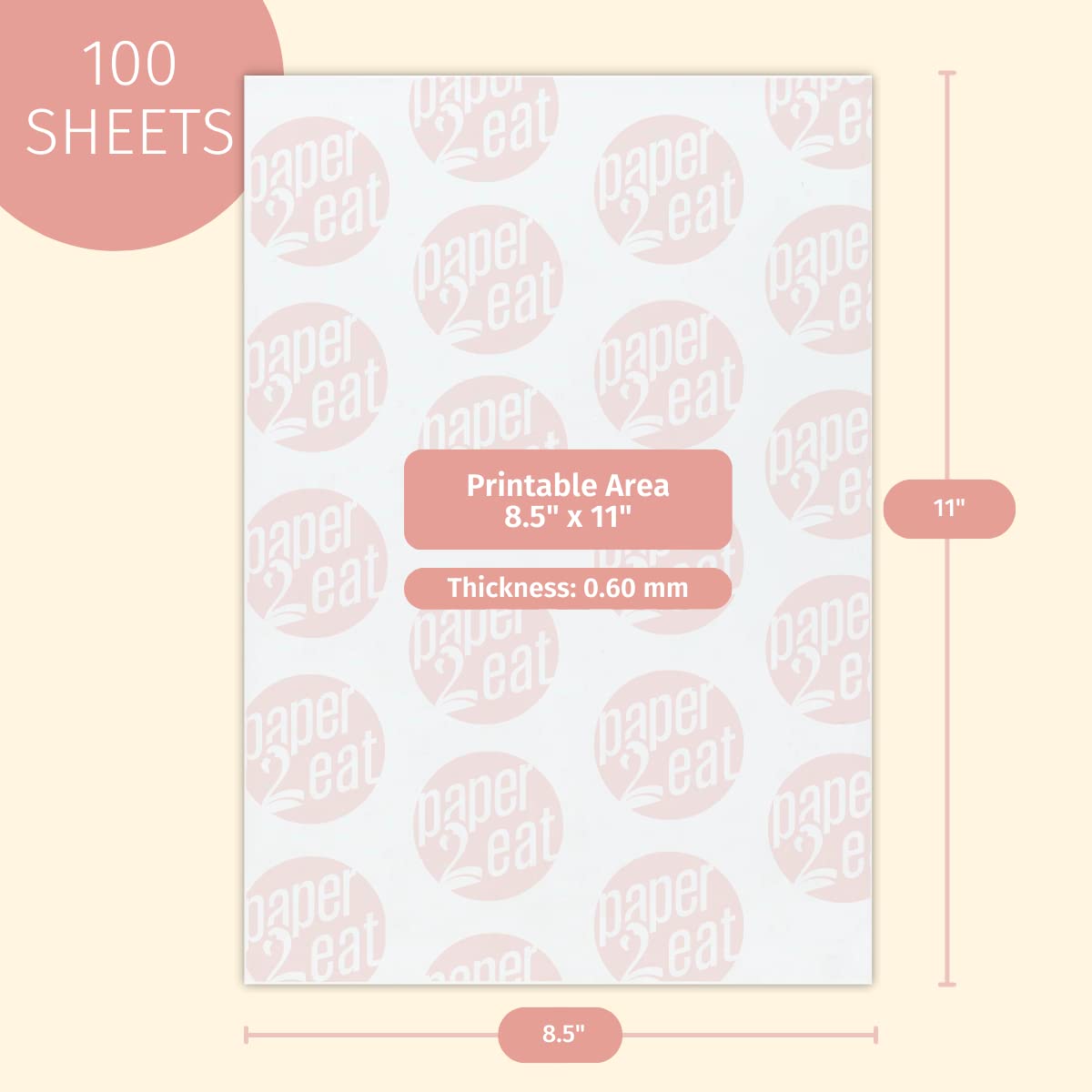 Printable Edible Wafer Paper Sheets From Paper2Eat (0.60 Mm - 100 Sheets/Vanilla)