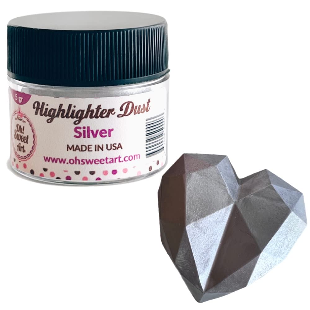 SILVER HIGHLIGHTER DUST (5 GRAMS) (5g grams Net. container) by Oh! Sweet Art Corp