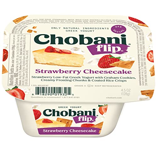 Chobani, Flip, Low-Fat Greek Yogurt Strawberry Cheesecake, 4.5oz