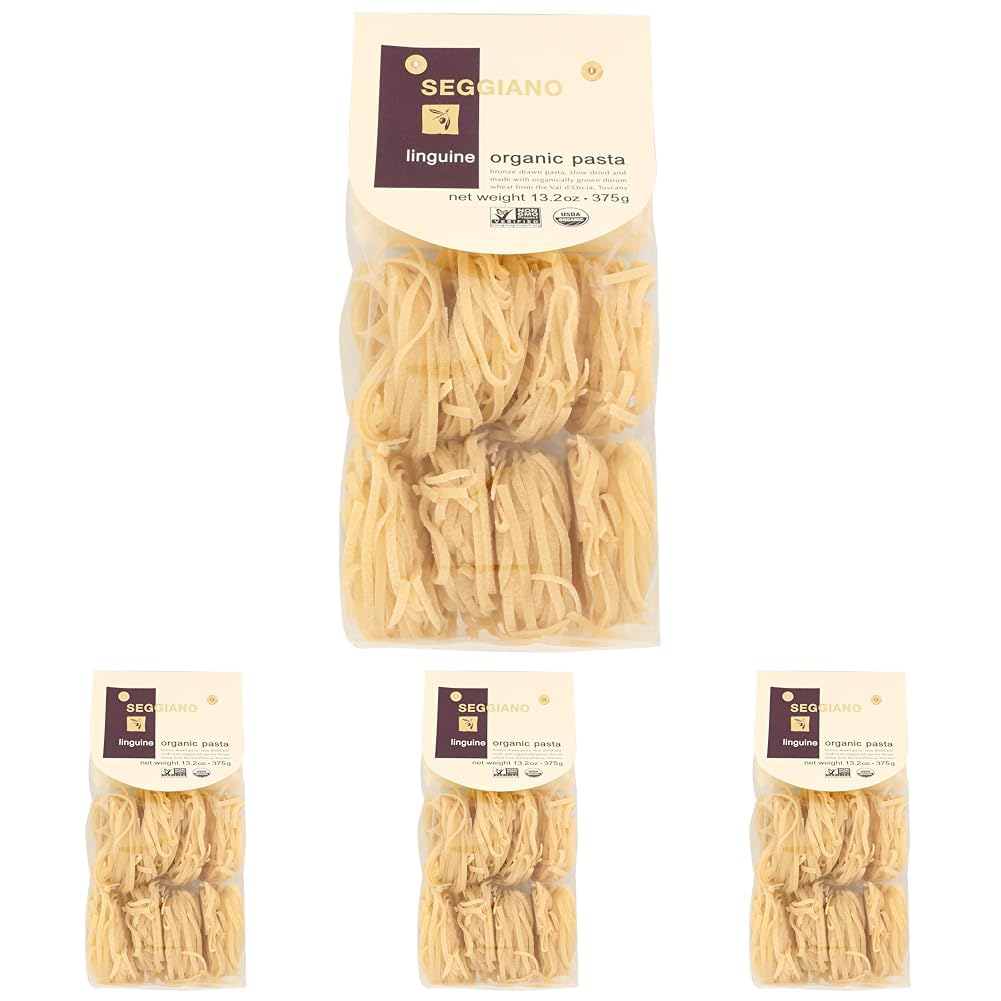 SEGGIANO Organic Linguine Pasta, 13.2 OZ (Pack of 4)