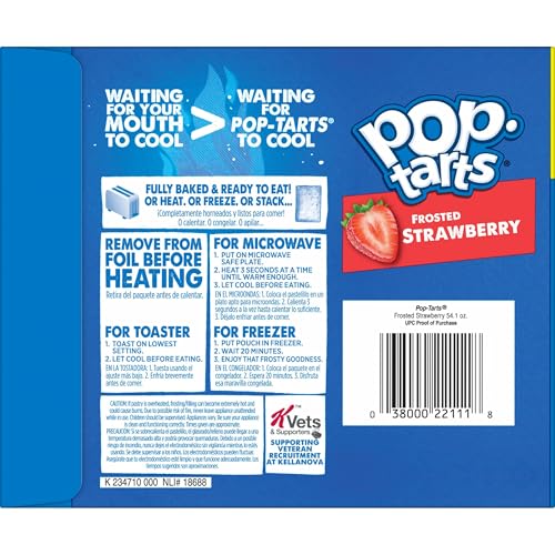 Pop-Tarts Toaster Pastries, Breakfast Foods, Kids Snacks, Frosted Strawberry (32 Pop-Tarts)