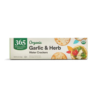 365 by Whole Foods Market, Organic Garlic And Herb Water Crackers, 4.4 Ounce