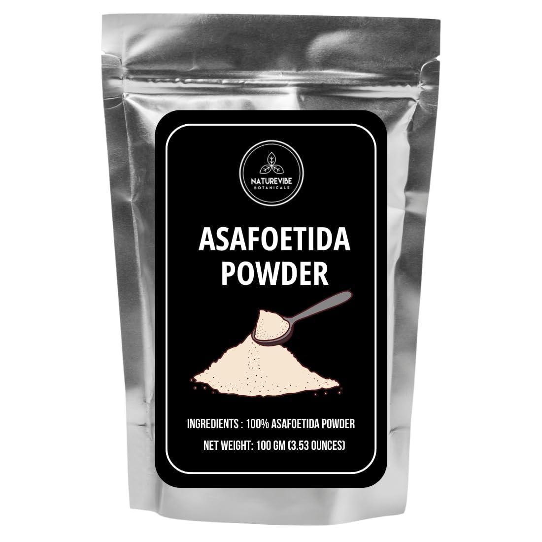 Naturevibe Botanicals Organic Asafetida Powder 100g (Hing) - Non-GMO, Gluten Free Indian Seasoning for Aroma & Flavor
