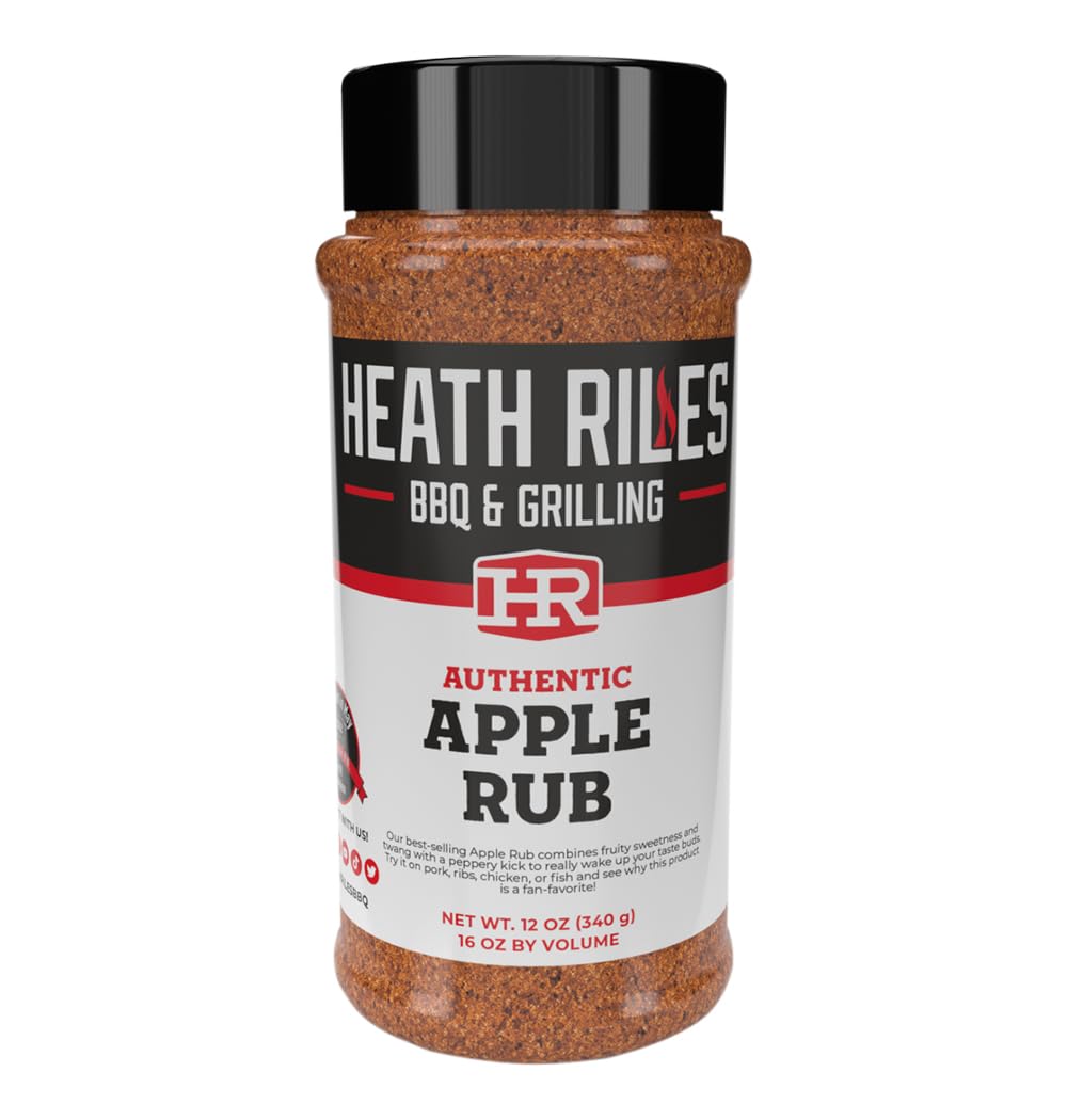 Heath Riles BBQ Apple Rub Seasoning, Shaker Spice Mix, 12 oz.