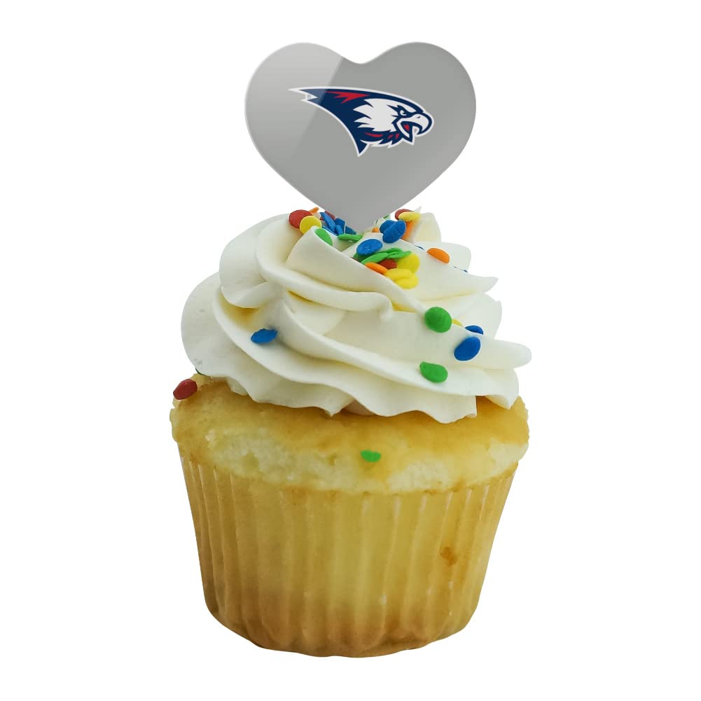 GRAPHICS & MORE Cupcake Picks Set of 6, Acrylic, Southern Indiana Heart Logo, Model CUPT.HRT.ACR.6PK.CLCSIN500B