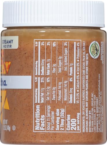 MaraNatha No Stir Creamy Almond Butter, 12 oz Jar (Pack of 4)