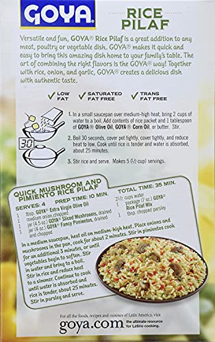 Goya Authentic Style Rice Pilaf Mix, 7 Oz - Pack of 12, Flavorful Side Dish