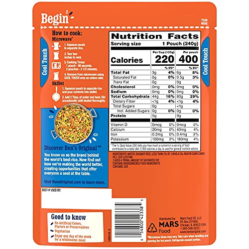 BENS ORIGINAL Ready Rice Basmati Rice, Easy Side Dish, 8.5 oz Pouch