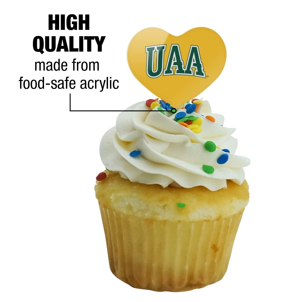 GRAPHICS & MORE Cupcake Picks Set of 6, Heart Design, Acrylic, One Size, University of Alaska Anchorage