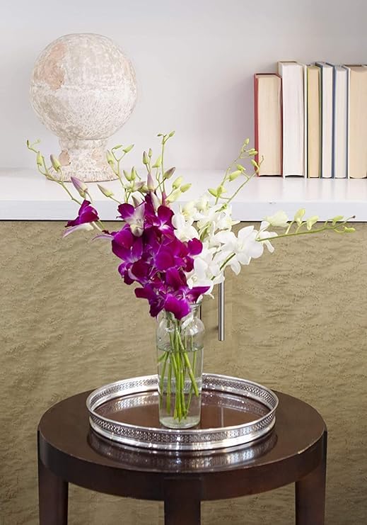 Kabloom Flowers - Mother'S Day Collection - 5 Purple And 5 White Orchid Without Vase, Gift For Birthday, Sympathy, Anniversary,