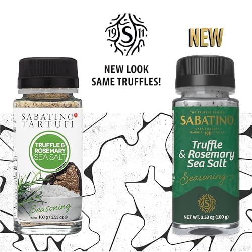Sabatino Truffle & Rosemary Sea Salt Seasoning, All Natural Gourmet Truffle Salt with Rosemary, Sicilian Sea Salt,Kosher, Non-Gm