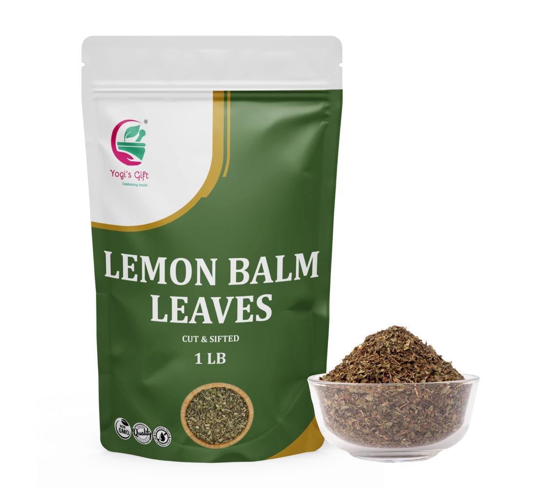 Lemon Balm Leaves 1 Lb - Dried Lemon Balm Leaves For Tea  Herbal Infusions & Wellness - Refreshing  Mild Mint Flavor - 100% Natural & Pure - By Yogis Gift