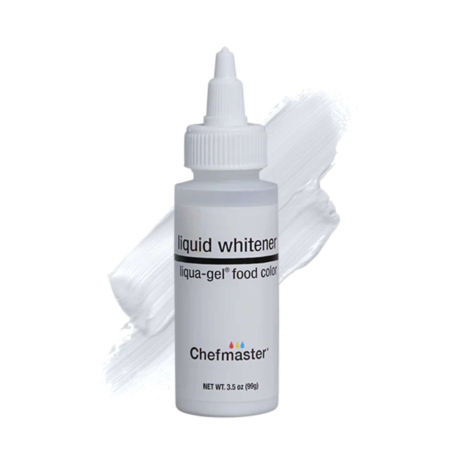 Chefmaster Liquid Whitener Gel Food Coloring - 3.5 Fl Oz, Fade-Resistant for Brighter Whites & Pastels