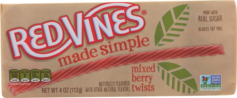 Red Vines Made Simple Berry Twists 4Oz (Pack Of 2)