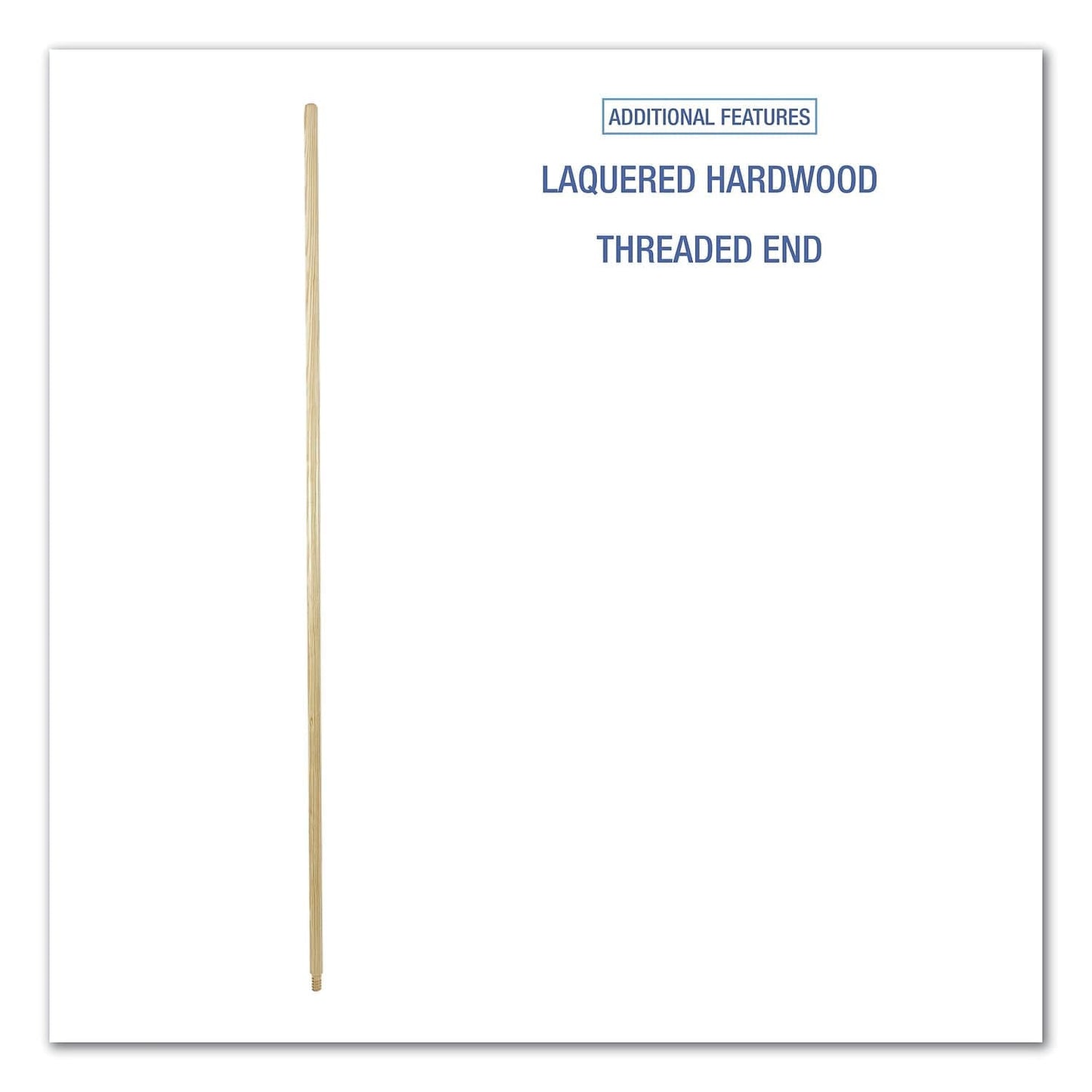 Threaded End Broom Handle, 15/16'' X 60'', Natural Wood